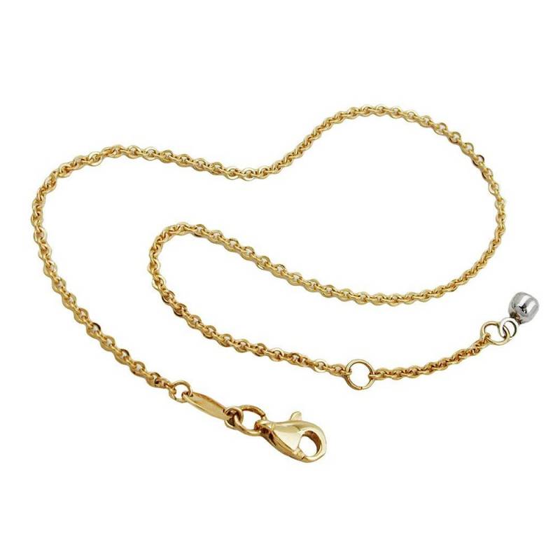 Schmuck Krone Fußkette Fußkette, Anker mit Endkugel, 9Kt GOLD 25cm, Gold 375 von Schmuck Krone