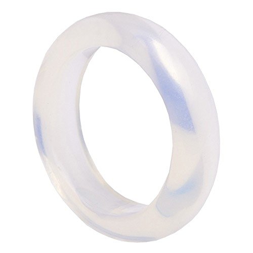 Glatter Ring aus Opalit (synth. Mondstein) Mondsteinring Opalitring Damenring Fingerring schlicht, Ringgröße:Innenumfang 61mm ~ Ø19.4mm von Schmuck Krone