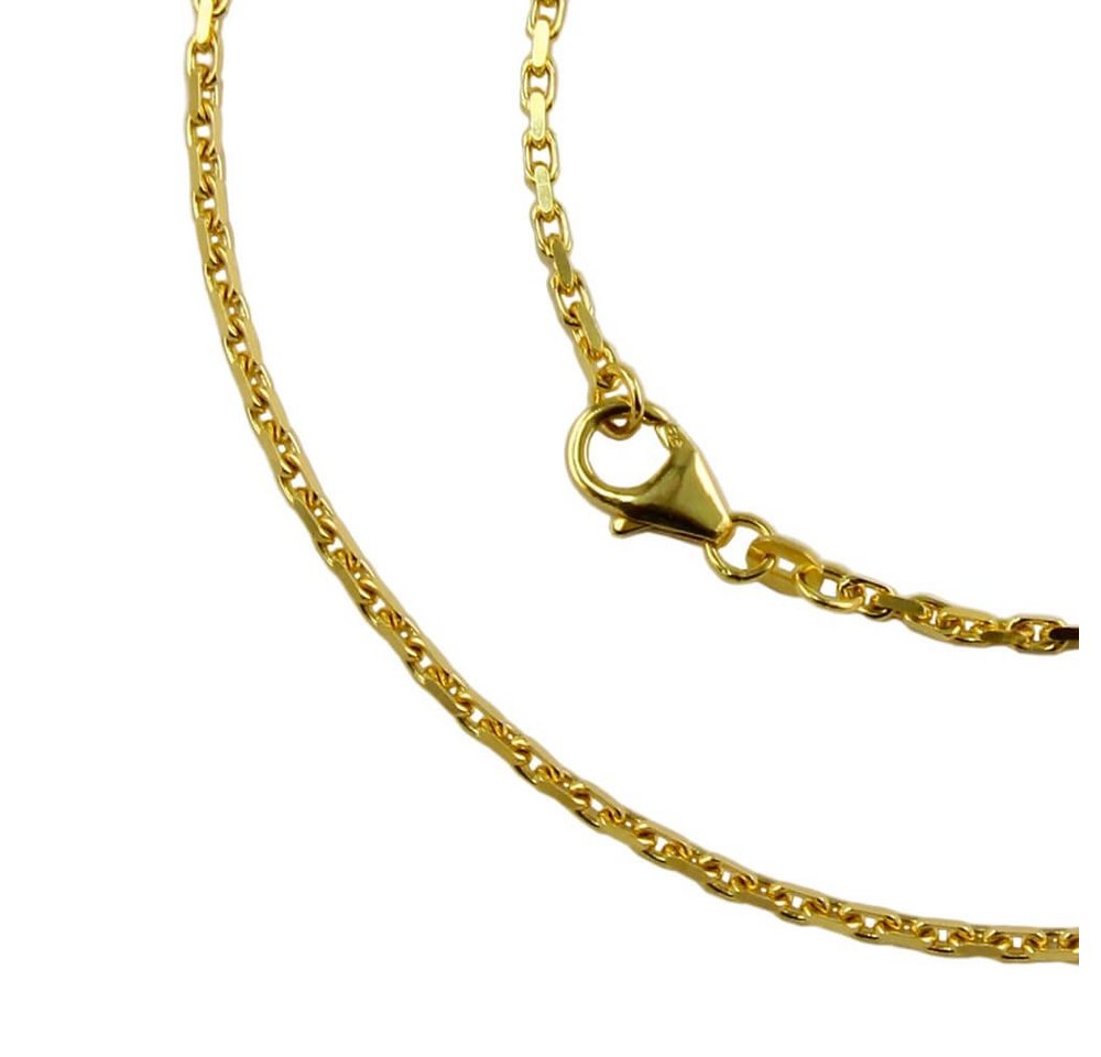 Schmuck Krone Goldarmband 1,8mm Armband Ankerkette Armkette aus 14Kt 585 Gold Gelbgold diamantiert 18,5cm, Gold 585 von Schmuck Krone