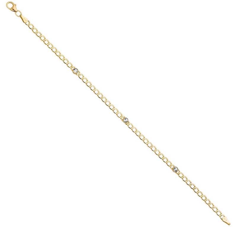 Schmuck Krone Goldarmband 3,6mm Armband mit Blautopas, 333 Gelbgold, 19cm, Gold 333 von Schmuck Krone