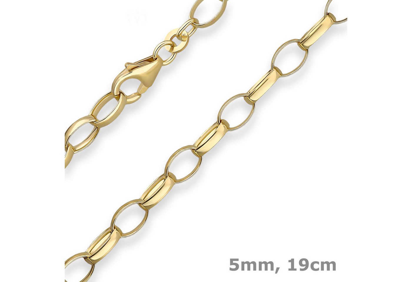 Schmuck Krone Goldarmband 5mm Armband Erbskette aus 333 Gelbgold 19cm, Gold 333 von Schmuck Krone