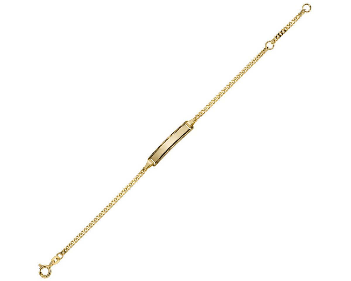 Schmuck Krone Goldarmband Identbändchen Armband, 585 Gelbgold, 16cm, Gold 585 von Schmuck Krone