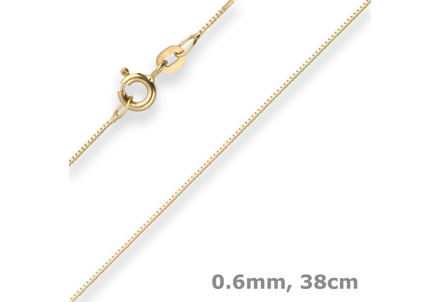 Schmuck Krone Goldkette 0,6mm Veneziakette aus 585 Gelbgold 38cm, Gold 585 von Schmuck Krone