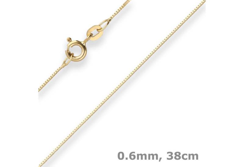 Schmuck Krone Goldkette 0,6mm Veneziakette aus 585 Gelbgold 38cm, Gold 585 von Schmuck Krone