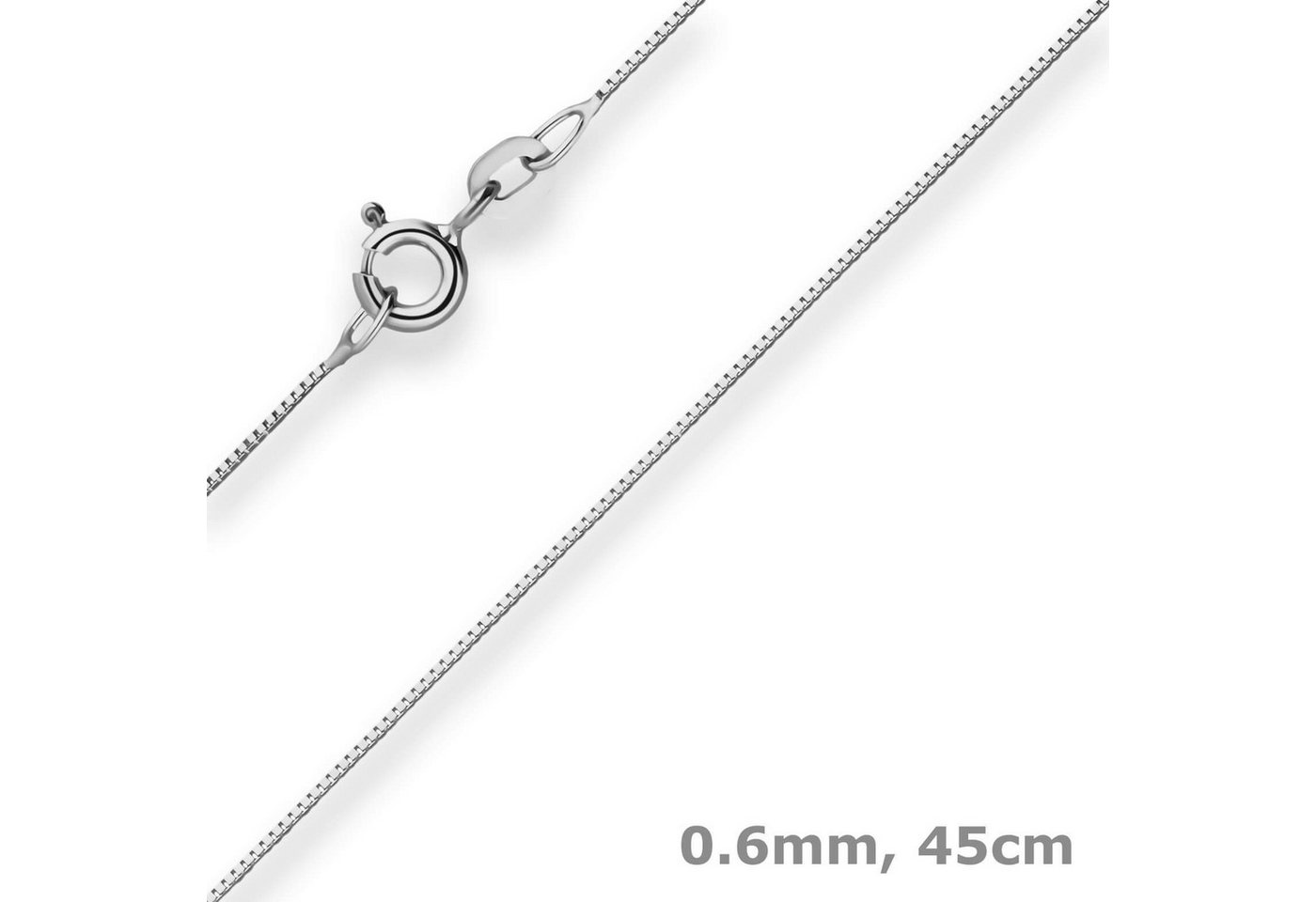 Schmuck Krone Goldkette 0,6mm Veneziakette aus 585 Weißgold 45cm, Gold 585 Schmuck Krone Goldkette 0,6mm Veneziakette aus 585 Weißgold 45cm, Gold 585 von Schmuck Krone