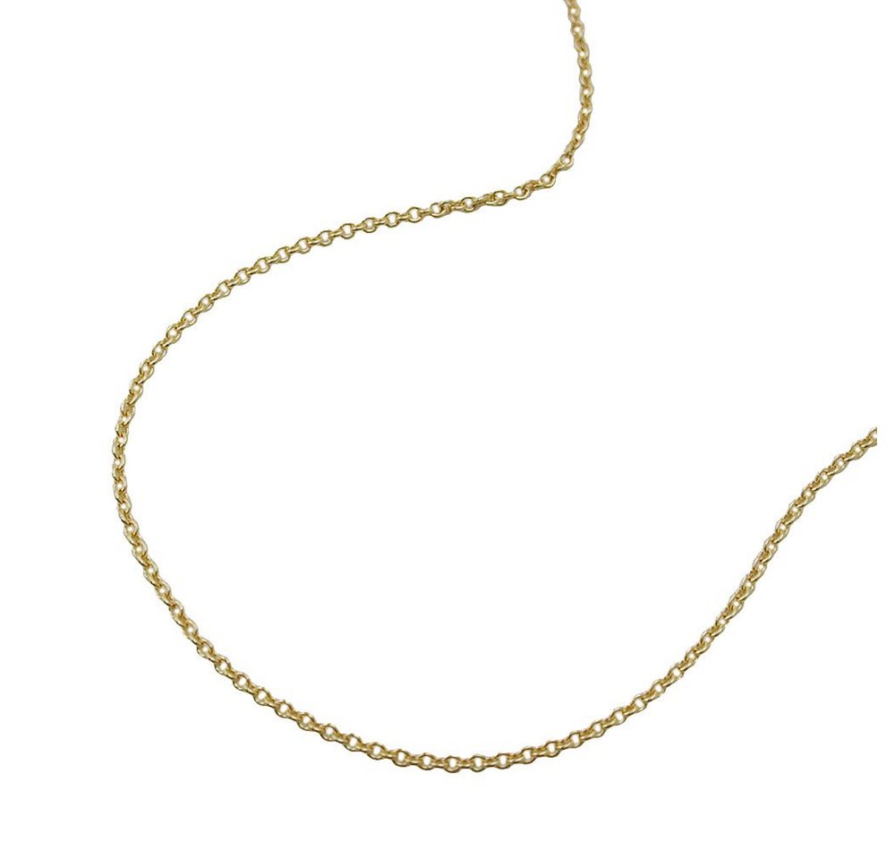 Schmuck Krone Goldkette 0,7mm Rundankerkette Halskette Collier aus 375 Gold Gelbgold 38cm Goldkette von Schmuck Krone