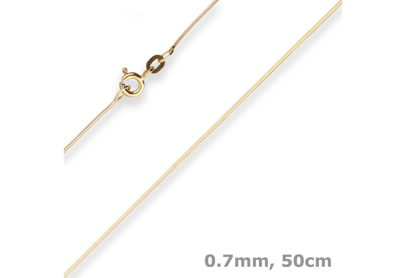 Schmuck Krone Goldkette 0,7mm Schlangenkette diamantiert aus 333 Gelbgold 50cm, Gold 333 Schmuck Krone Goldkette 0,7mm Schlangenkette diamantiert aus 333 Gelbgold 50cm, Gold 333 von Schmuck Krone