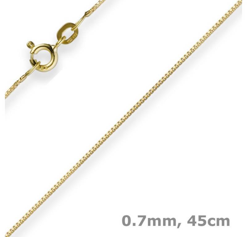 Schmuck Krone Goldkette 0,7mm Venezianerkette, 585 Gelbgold, 45cm, Gold 585 von Schmuck Krone