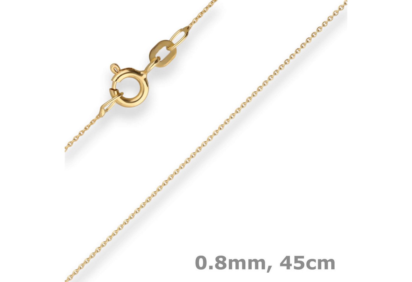 Schmuck Krone Goldkette 0,8mm Ankerkette flach aus 585 Gelbgold 45cm, Gold 585 Schmuck Krone Goldkette 0,8mm Ankerkette flach aus 585 Gelbgold 45cm, Gold 585 von Schmuck Krone