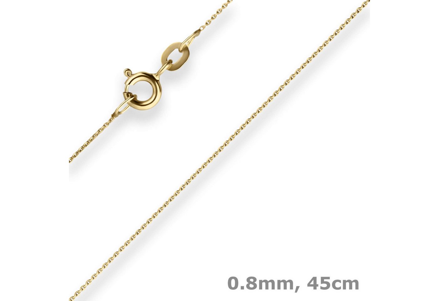 Schmuck Krone Goldkette 0,8mm Ankerkette flach aus 585 Gelbgold 45cm mit Zwischenöse, Gold 585 Schmuck Krone Goldkette 0,8mm Ankerkette flach aus 585 Gelbgold 45cm mit Zwischenöse, Gold 585 von Schmuck Krone