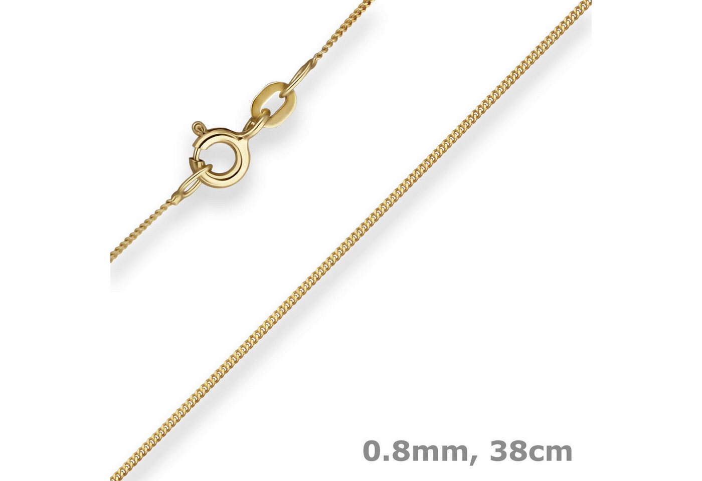 Schmuck Krone Goldkette 0,8mm Panzerkette aus 585 Gelbgold 38cm mit Zwischenöse, Gold 585 Schmuck Krone Goldkette 0,8mm Panzerkette aus 585 Gelbgold 38cm mit Zwischenöse, Gold 585 von Schmuck Krone