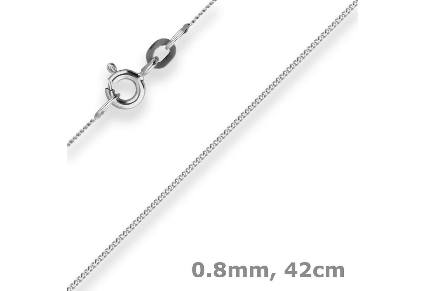 Schmuck Krone Goldkette 0,8mm Panzerkette aus 585 Weißgold 42cm, Gold 585 Schmuck Krone Goldkette 0,8mm Panzerkette aus 585 Weißgold 42cm, Gold 585 von Schmuck Krone