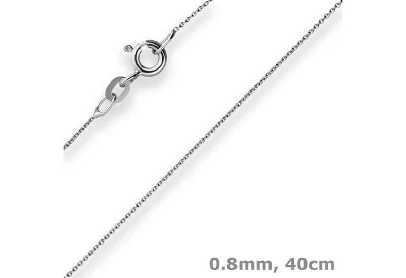 Schmuck Krone Goldkette 0,8mm Rund-Ankerkette aus 375 Weißgold 40cm, Gold 375 von Schmuck Krone