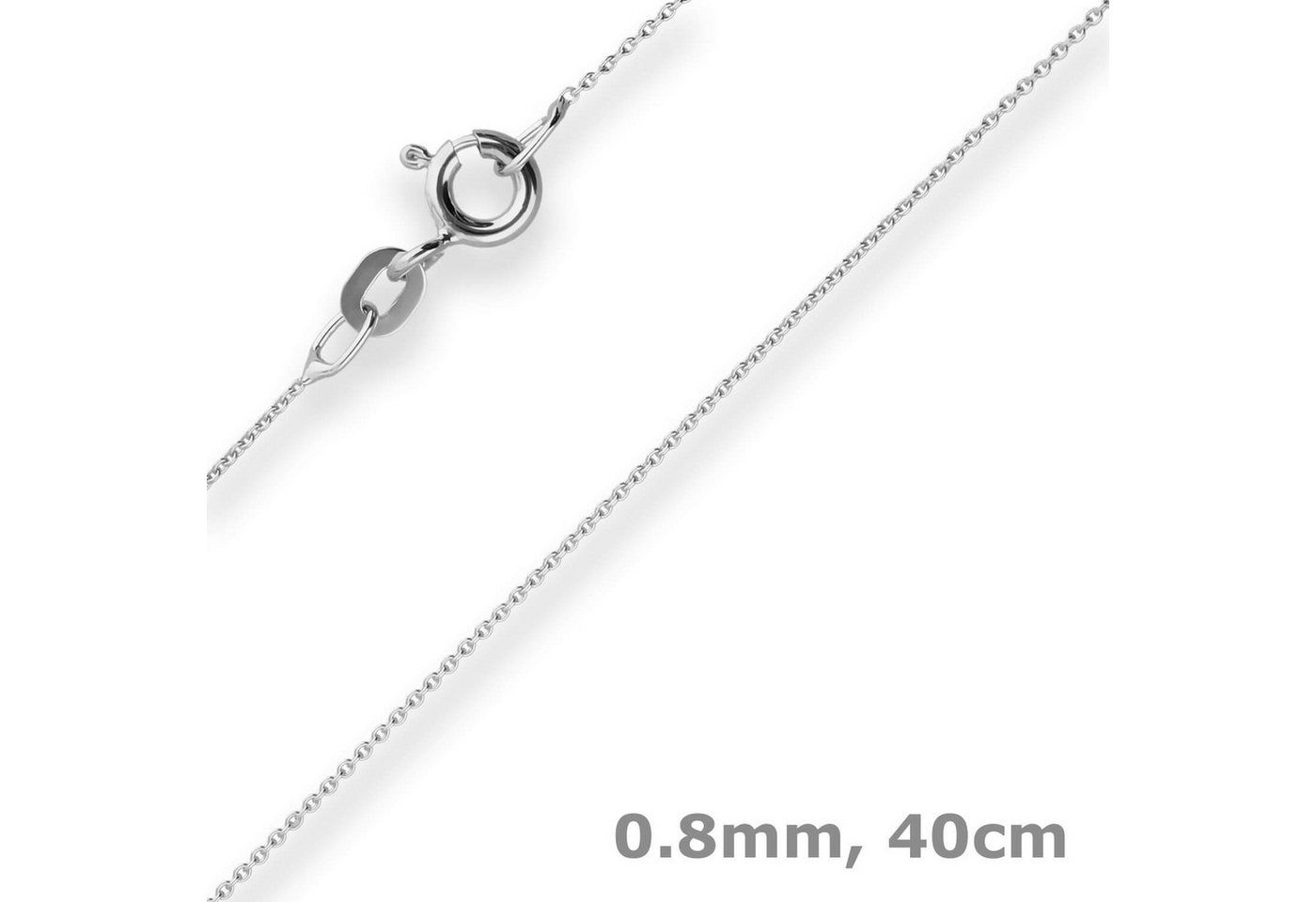 Schmuck Krone Goldkette 0,8mm Rund-Ankerkette aus 585 Weißgold 40cm, Gold 585 Schmuck Krone Goldkette 0,8mm Rund-Ankerkette aus 585 Weißgold 40cm, Gold 585 von Schmuck Krone