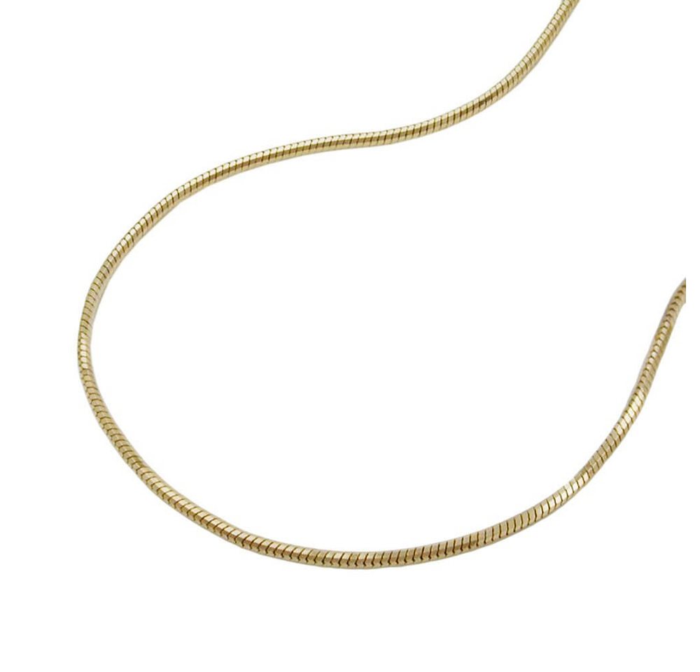 Schmuck Krone Goldkette 0,8mm feine Schlangenkette Halskette Collier 5-kant 9Kt 375 Gold Gelbgold 42cm, Gold 375 von Schmuck Krone