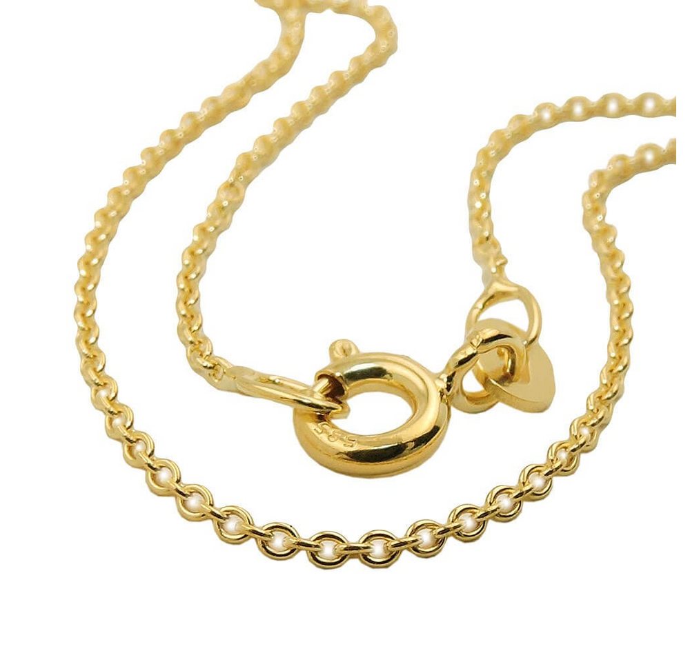 Schmuck Krone Goldkette 1,1 Rund-Ankerkette Halskette Collier aus 9Kt 375 Gold Gelbgold 38cm, Gold 375 von Schmuck Krone