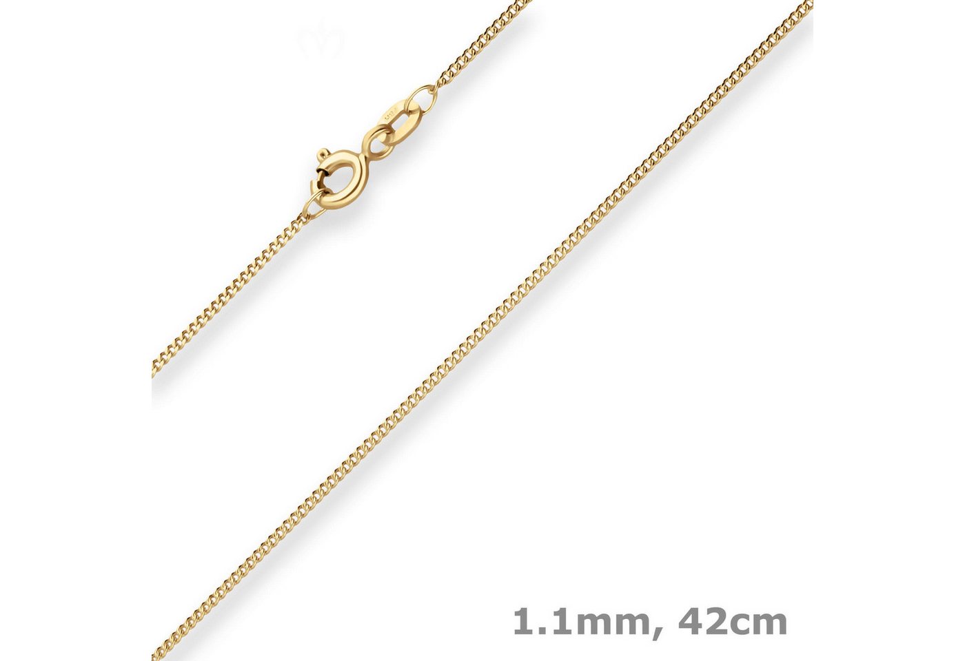 Schmuck Krone Goldkette 1,1mm Panzerkette aus 333 Gelbgold 42cm, Gold 333 Schmuck Krone Goldkette 1,1mm Panzerkette aus 333 Gelbgold 42cm, Gold 333 von Schmuck Krone