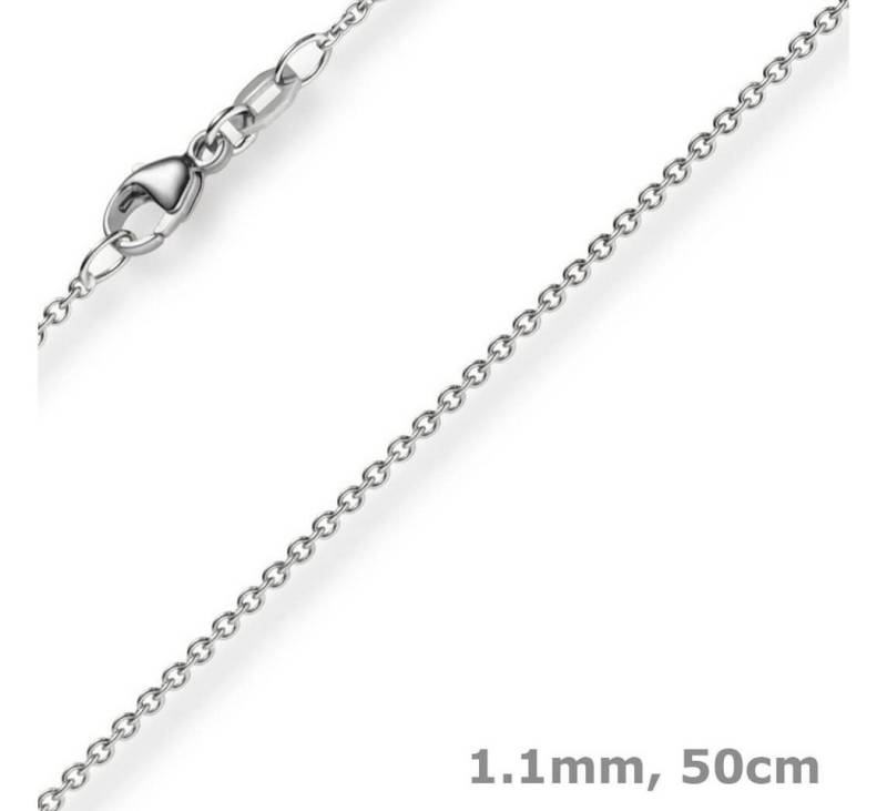 Schmuck Krone Goldkette 1,1mm Rund-Ankerkette aus 750 Weißgold, 50cm, Gold 750 von Schmuck Krone