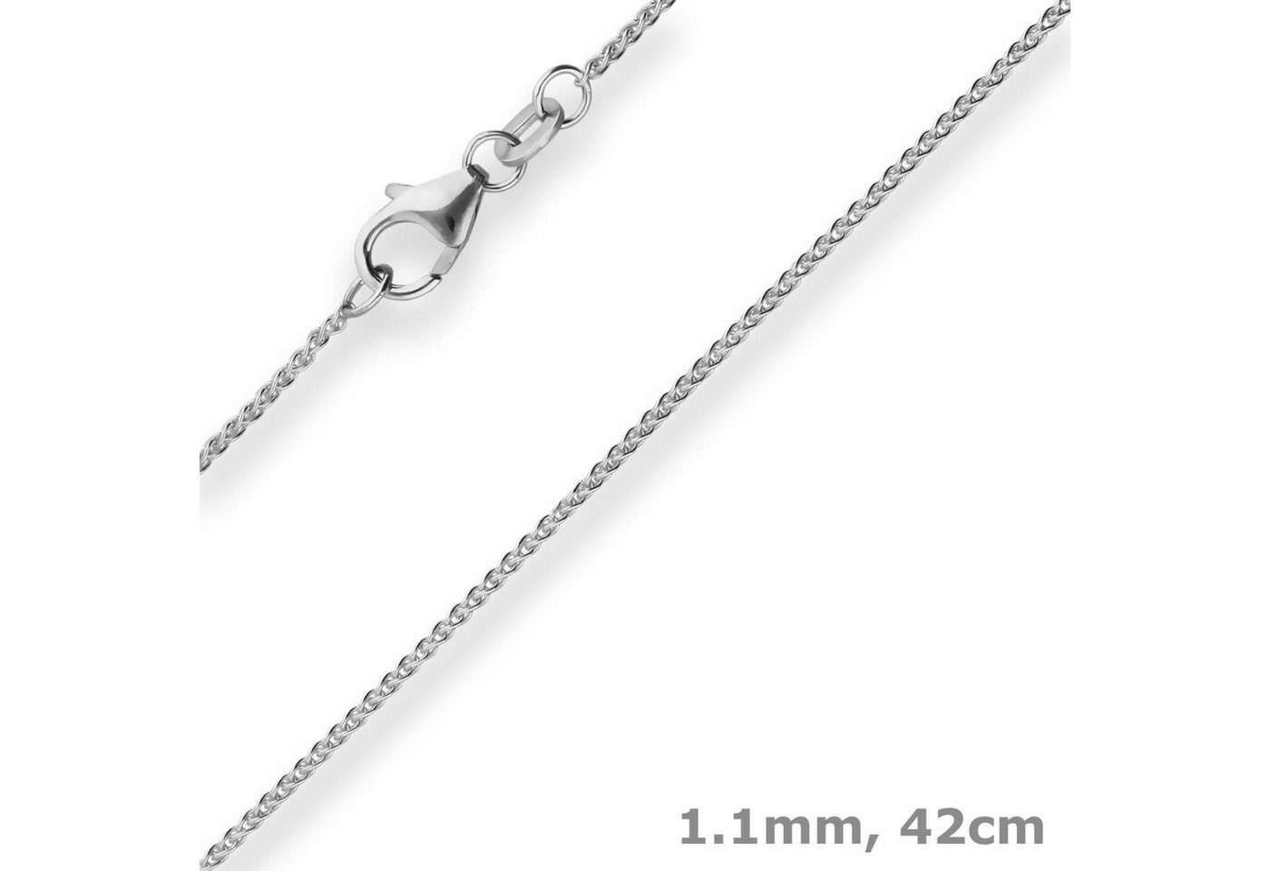 Schmuck Krone Goldkette 1,1mm Zopfkette aus 375 Weißgold 42cm, Gold 375 Schmuck Krone Goldkette 1,1mm Zopfkette aus 375 Weißgold 42cm, Gold 375 von Schmuck Krone