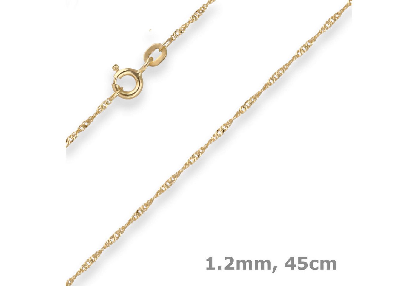 Schmuck Krone Goldkette 1,2mm Singapurkette aus 333 Gelbgold 45cm, Gold 333 Schmuck Krone Goldkette 1,2mm Singapurkette aus 333 Gelbgold 45cm, Gold 333 von Schmuck Krone