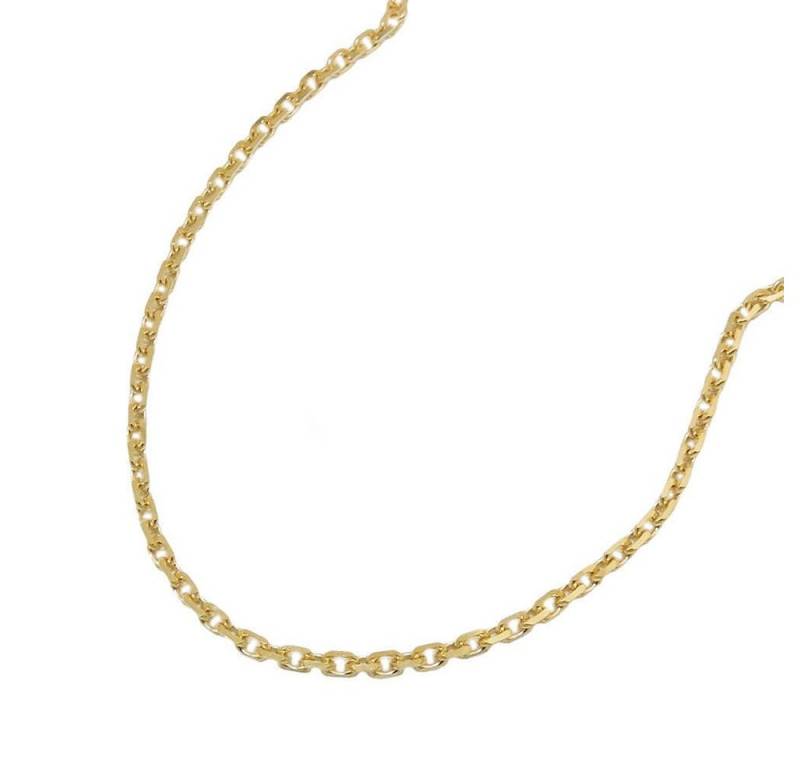 Schmuck Krone Goldkette 1,3mm Ankerkette Halskette Collier aus 14Kt 585 Gold Gelbgold diamantiert, Gold 585 von Schmuck Krone