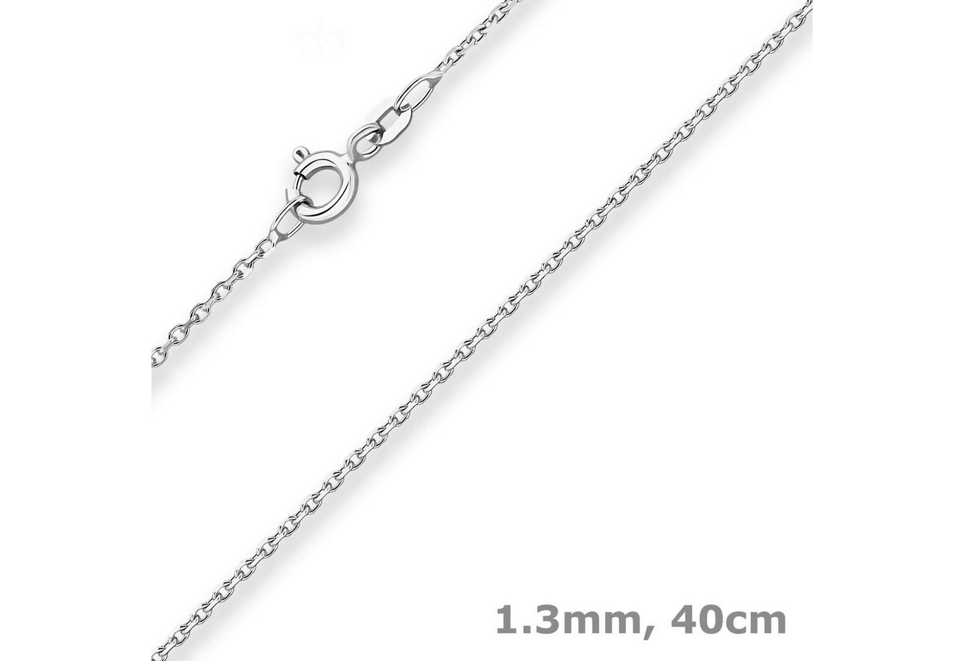 Schmuck Krone Goldkette 1,3mm Ankerkette diamantiert aus 585 Weißgold 40cm, Gold 585 Schmuck Krone Goldkette 1,3mm Ankerkette diamantiert aus 585 Weißgold 40cm, Gold 585 von Schmuck Krone