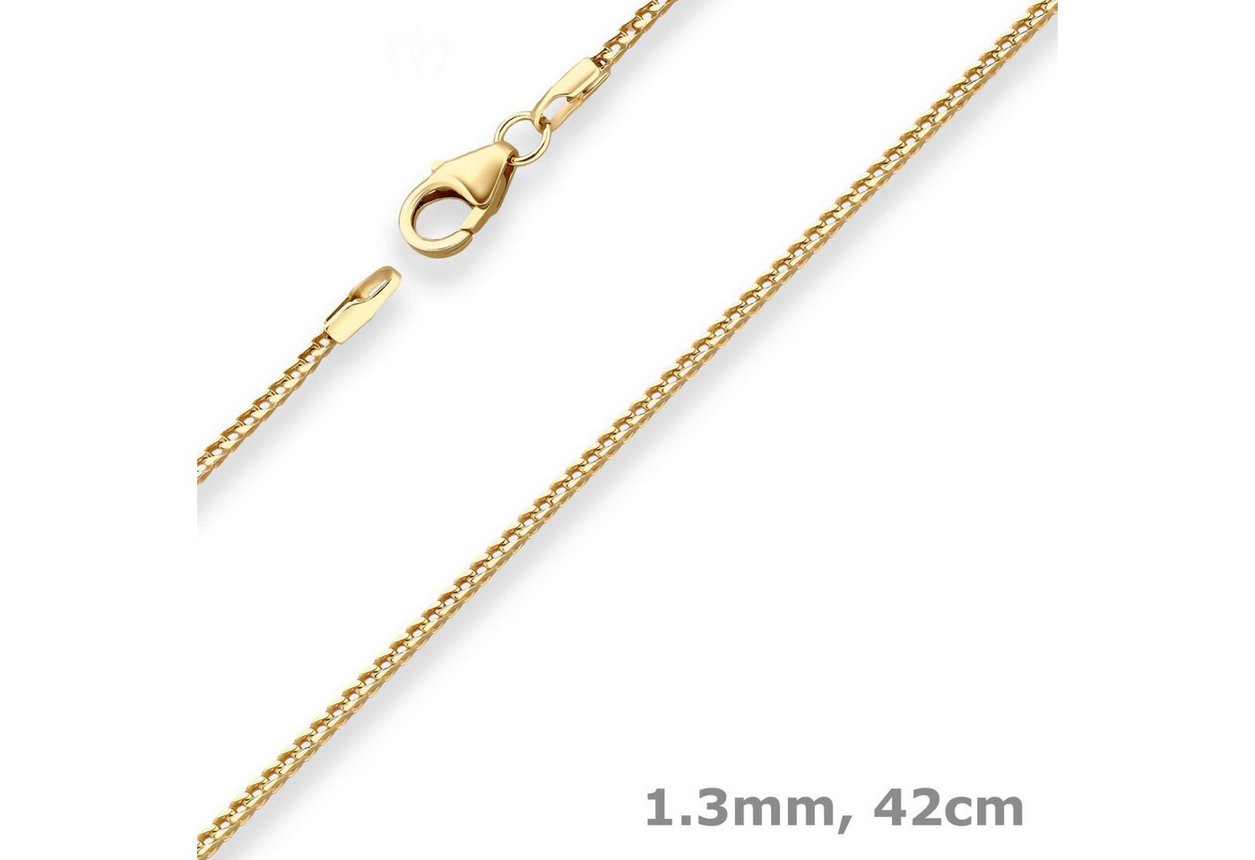 Schmuck Krone Goldkette 1,3mm Bingokette aus 333 Gelbgold 42cm, Gold 333 Schmuck Krone Goldkette 1,3mm Bingokette aus 333 Gelbgold 42cm, Gold 333 von Schmuck Krone