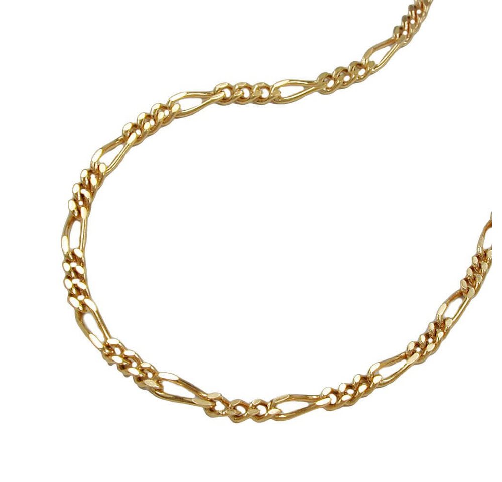 Schmuck Krone Goldkette 1,4mm Figarokette Halskette Collier aus 14Kt 585 Gold Gelbgold 42cm, Gold 585 von Schmuck Krone