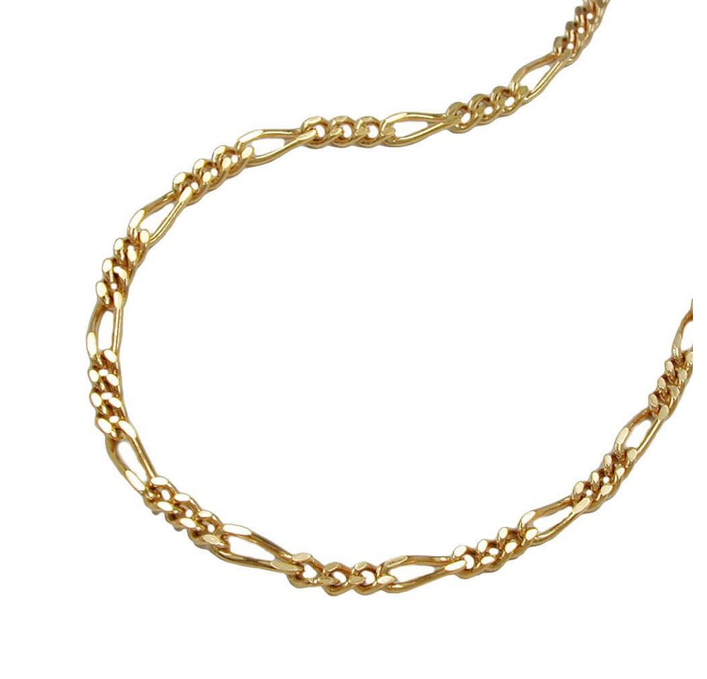 Schmuck Krone Goldkette 1,4mm Figarokette Halskette Collier aus 14Kt 585 Gold Gelbgold 50cm, Gold 585 von Schmuck Krone