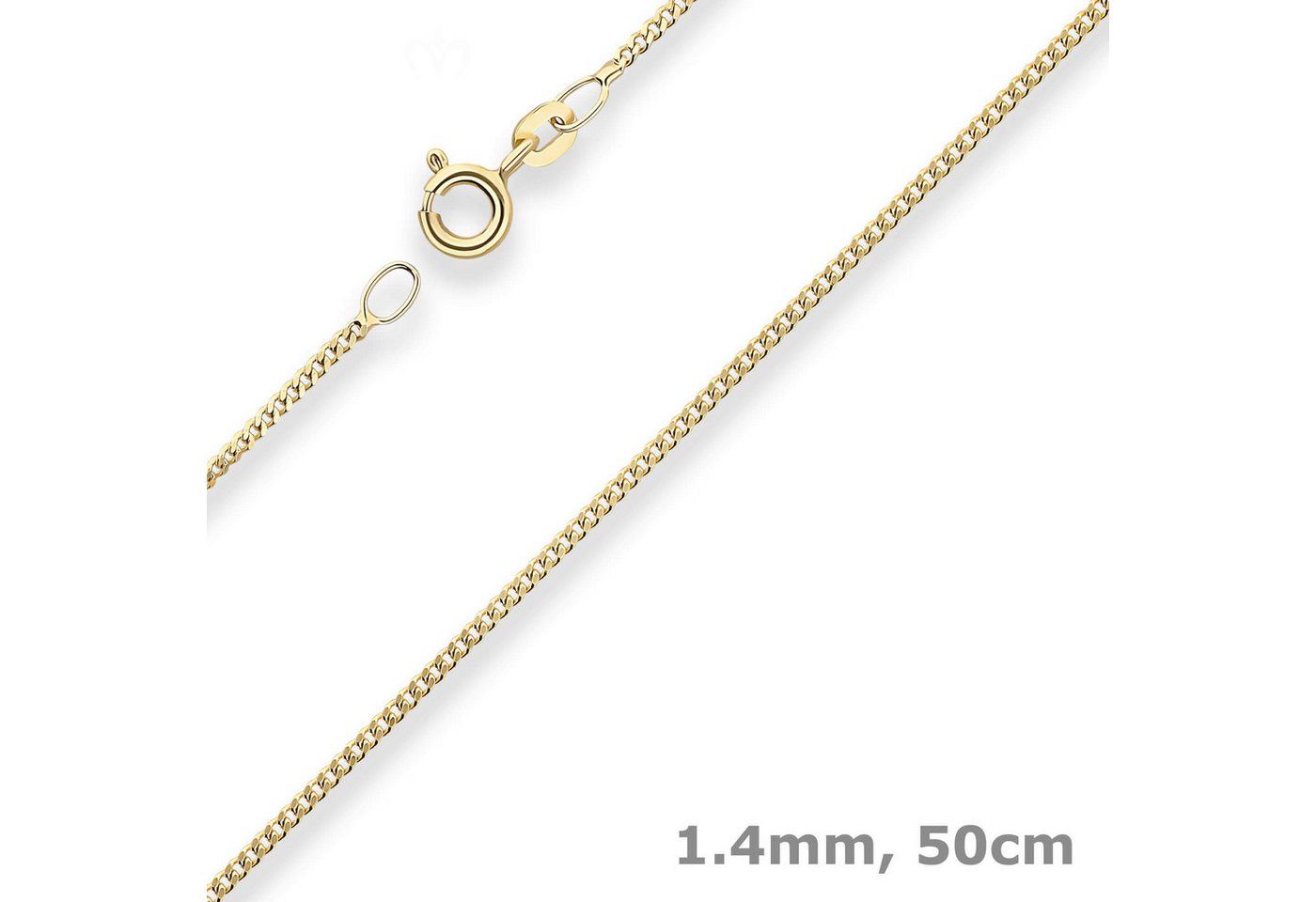 Schmuck Krone Goldkette 1,4mm Panzerkette aus 333 Gelbgold 50cm mit Zwischenöse, Gold 333 Schmuck Krone Goldkette 1,4mm Panzerkette aus 333 Gelbgold 50cm mit Zwischenöse, Gold 333 von Schmuck Krone