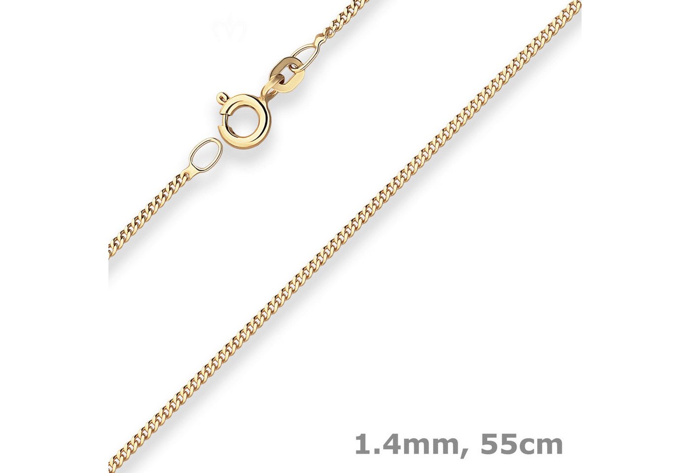 Schmuck Krone Goldkette 1,4mm Panzerkette aus 375 Gelbgold 55cm, Gold 375 Schmuck Krone Goldkette 1,4mm Panzerkette aus 375 Gelbgold 55cm, Gold 375 von Schmuck Krone
