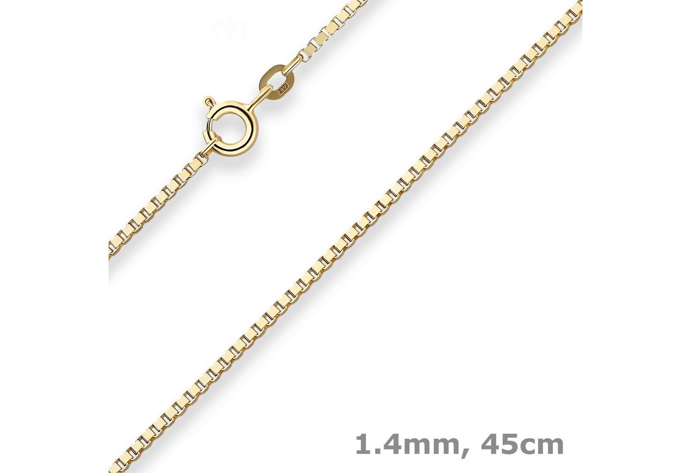 Schmuck Krone Goldkette 1,4mm Veneziakette aus 333 Gelbgold 45cm, Gold 333 von Schmuck Krone