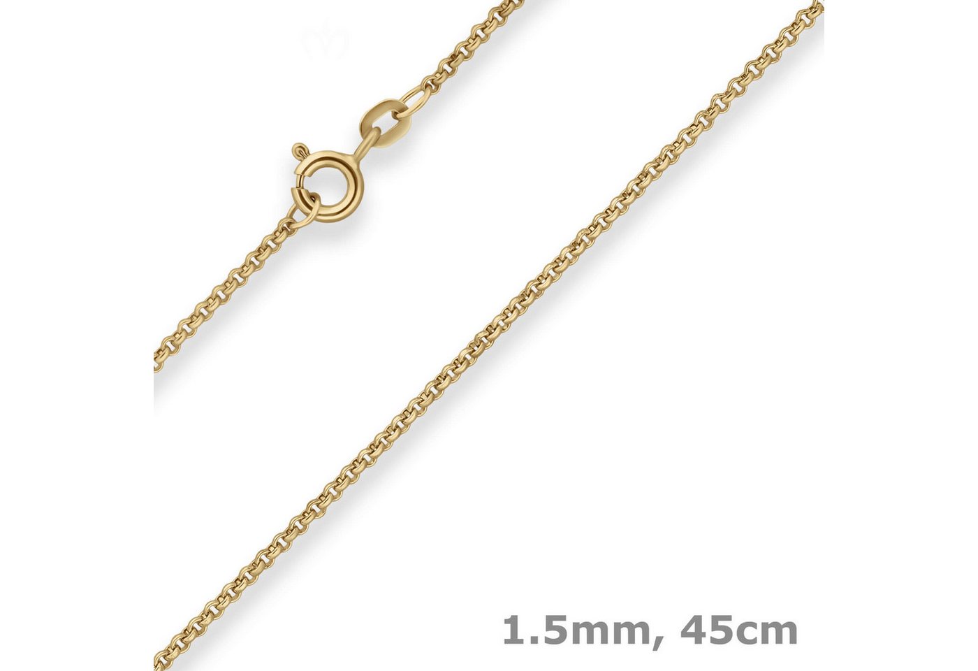 Schmuck Krone Goldkette 1,5mm Erbskette aus 333 Gelbgold 45cm, Gold 333 Schmuck Krone Goldkette 1,5mm Erbskette aus 333 Gelbgold 45cm, Gold 333 von Schmuck Krone