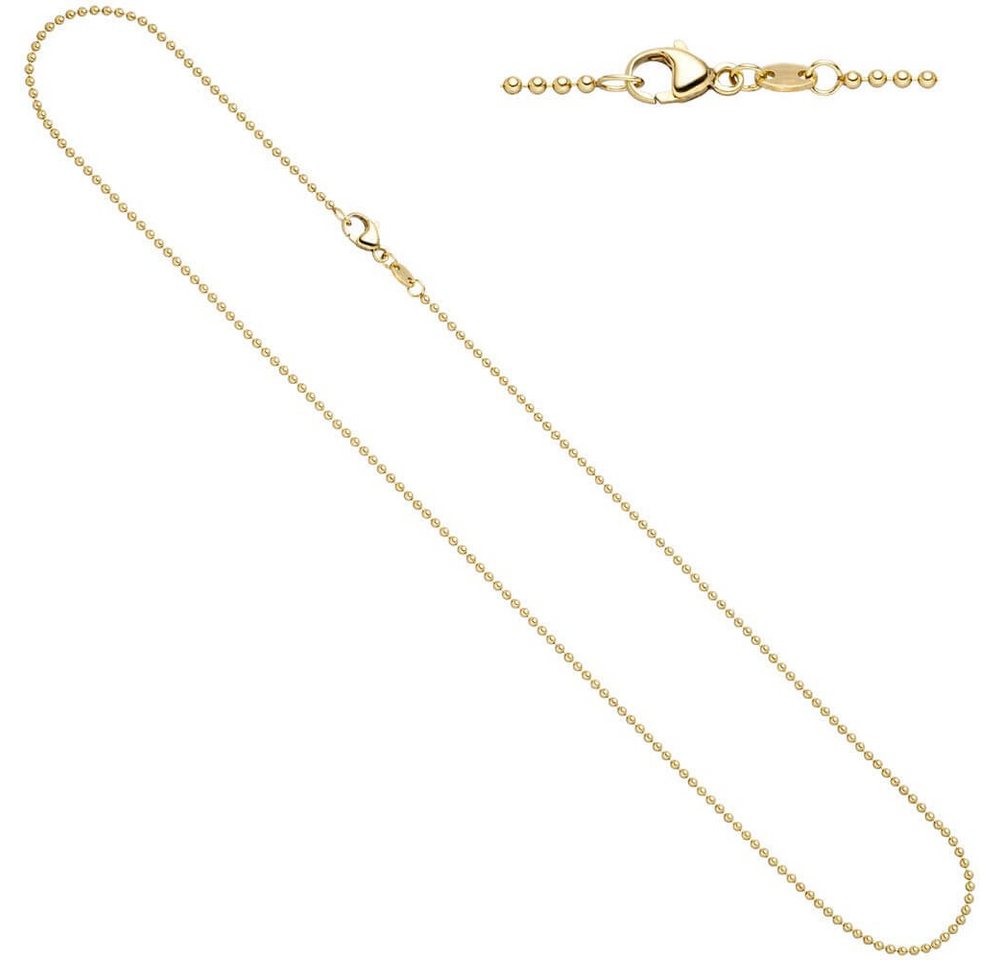Schmuck Krone Goldkette 1,5mm Kugelkette Kette Halskette Halsschmuck 585 Gold Gelbgold 42cm von Schmuck Krone