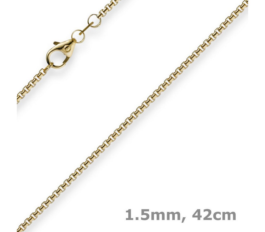 Schmuck Krone Goldkette 1,5mm Venezianerkette rund, 585 Gelbgold, 42cm, Gold 585 von Schmuck Krone