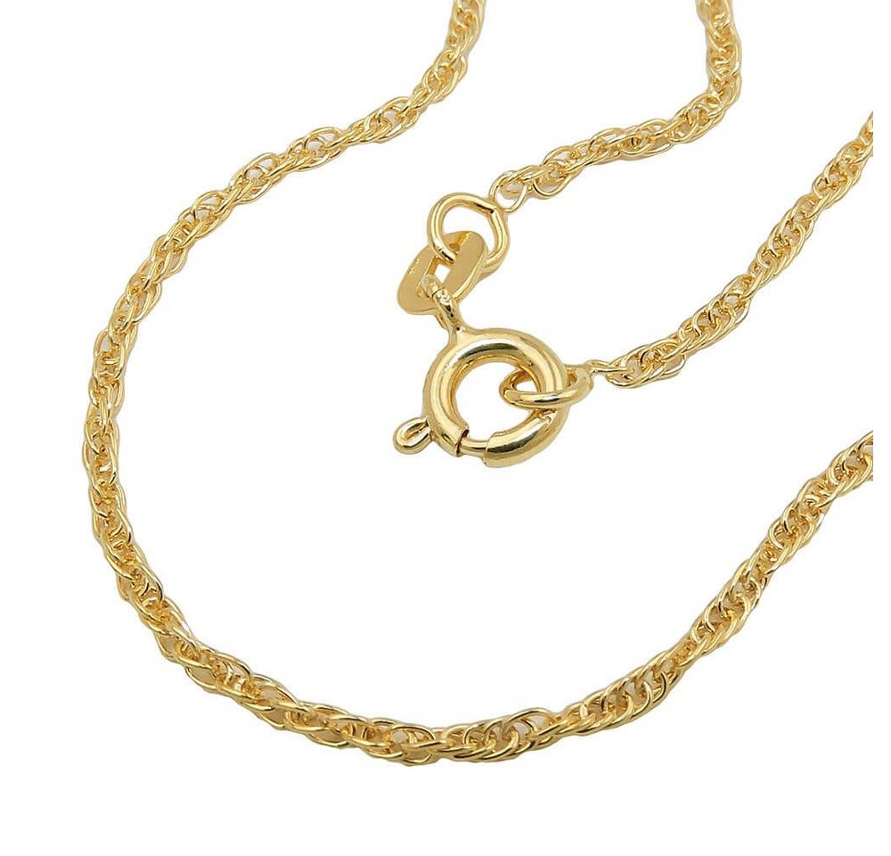 Schmuck Krone Goldkette 1,6mm Doppelanker-Kette gedreht Halskette Collier aus 9Kt 375 Gold Gelbgold 45cm, Gold 375 von Schmuck Krone