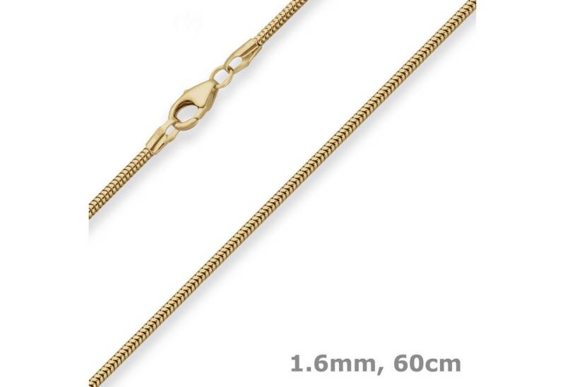 Schmuck Krone Goldkette 1,6mm Schlangenkette aus 333 Gelbgold 60cm, Gold 333 von Schmuck Krone