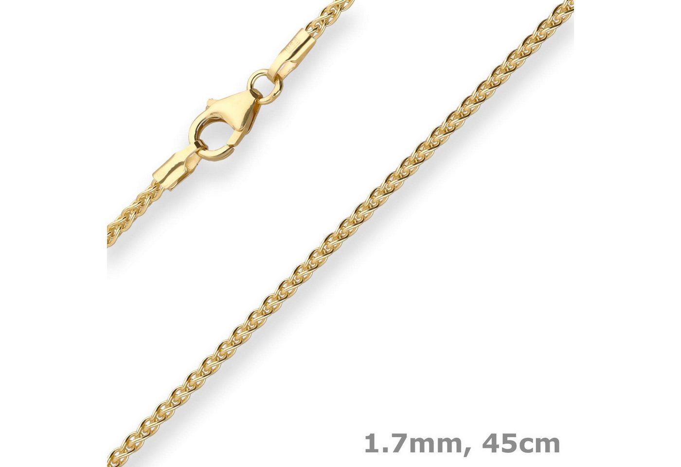 Schmuck Krone Goldkette 1,7mm Zopfkette aus 333 Gelbgold 45cm, Gold 333 Schmuck Krone Goldkette 1,7mm Zopfkette aus 333 Gelbgold 45cm, Gold 333 von Schmuck Krone