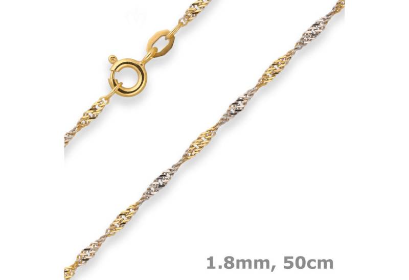 Schmuck Krone Goldkette 1,8mm Singapurkette aus 375 Gelbgold 50cm, Gold 375 von Schmuck Krone