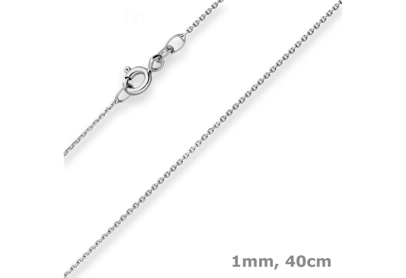 Schmuck Krone Goldkette 1mm Ankerkette diamantiert aus 333 Weißgold 40cm, Gold 333 Schmuck Krone Goldkette 1mm Ankerkette diamantiert aus 333 Weißgold 40cm, Gold 333 von Schmuck Krone