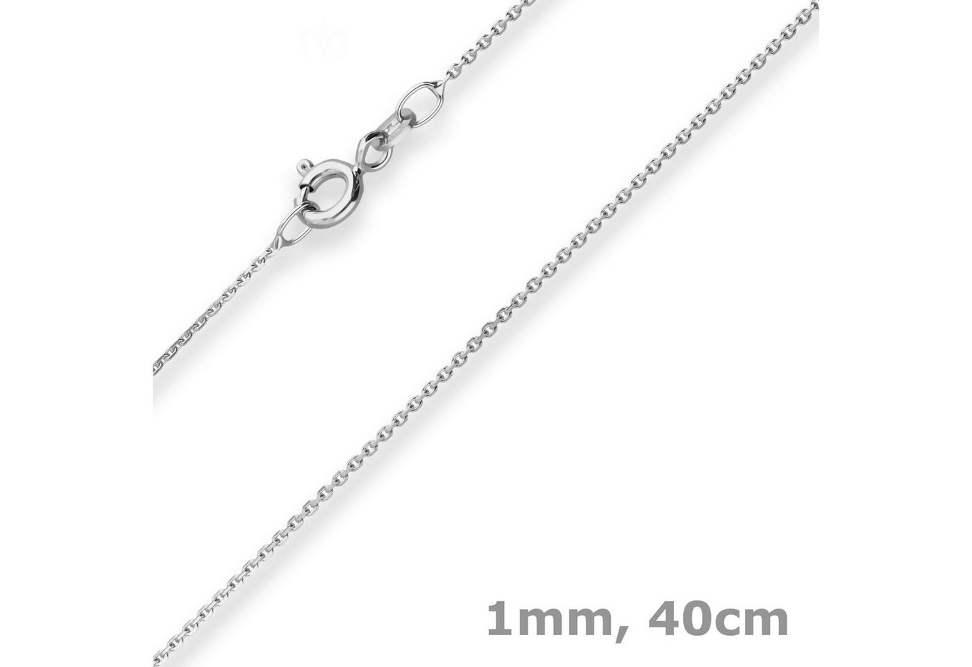 Schmuck Krone Goldkette 1mm Ankerkette diamantiert aus 585 Weißgold 40cm, Gold 585 Schmuck Krone Goldkette 1mm Ankerkette diamantiert aus 585 Weißgold 40cm, Gold 585 von Schmuck Krone