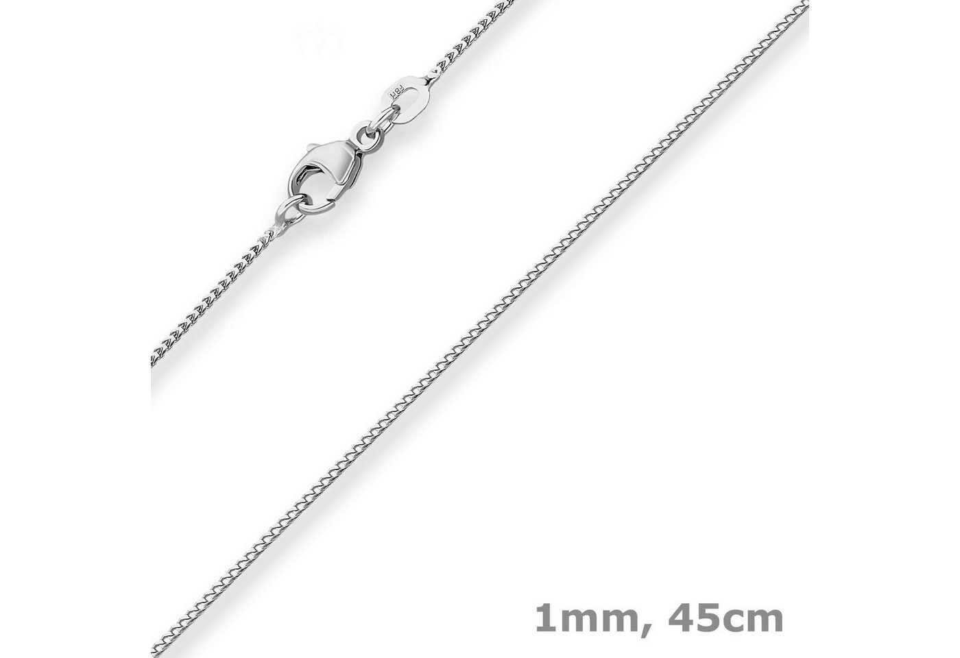 Schmuck Krone Goldkette 1mm Bingokette aus 375 Weißgold 45cm, Gold 375 Schmuck Krone Goldkette 1mm Bingokette aus 375 Weißgold 45cm, Gold 375 von Schmuck Krone