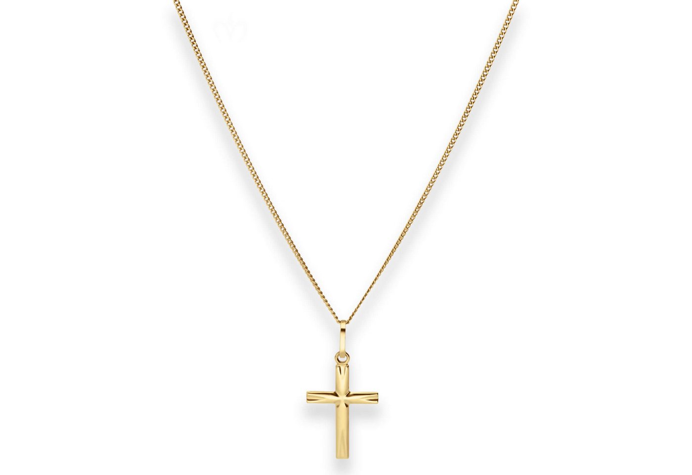 Schmuck Krone Goldkette 1mm Panzerkette mit Kreuz aus 375 Gelbgold 42cm, Gold 375 Schmuck Krone Goldkette 1mm Panzerkette mit Kreuz aus 375 Gelbgold 42cm, Gold 375 von Schmuck Krone