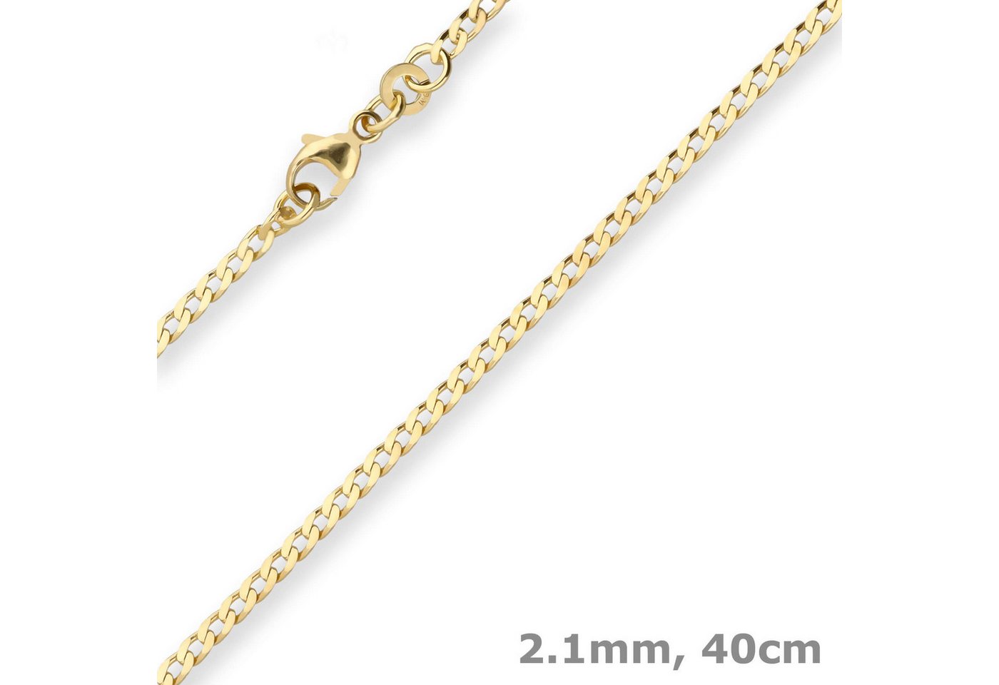 Schmuck Krone Goldkette 2,1mm Panzerkette weit aus 333 Gelbgold 40cm, Gold 333 Schmuck Krone Goldkette 2,1mm Panzerkette weit aus 333 Gelbgold 40cm, Gold 333 von Schmuck Krone