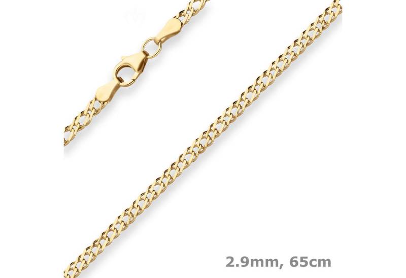 Schmuck Krone Goldkette 2,9mm Zwillingspanzerkette aus 375 Gelbgold 65cm, Gold 375 von Schmuck Krone