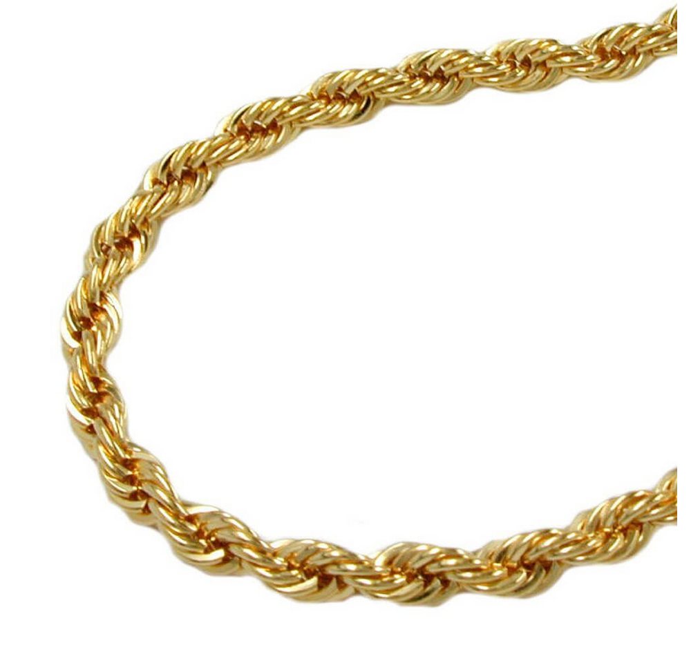 Schmuck Krone Goldkette 3,3mm Kordelkette Halskette Collier aus 9Kt 375 Gold Gelbgold 45cm, Gold 375 von Schmuck Krone