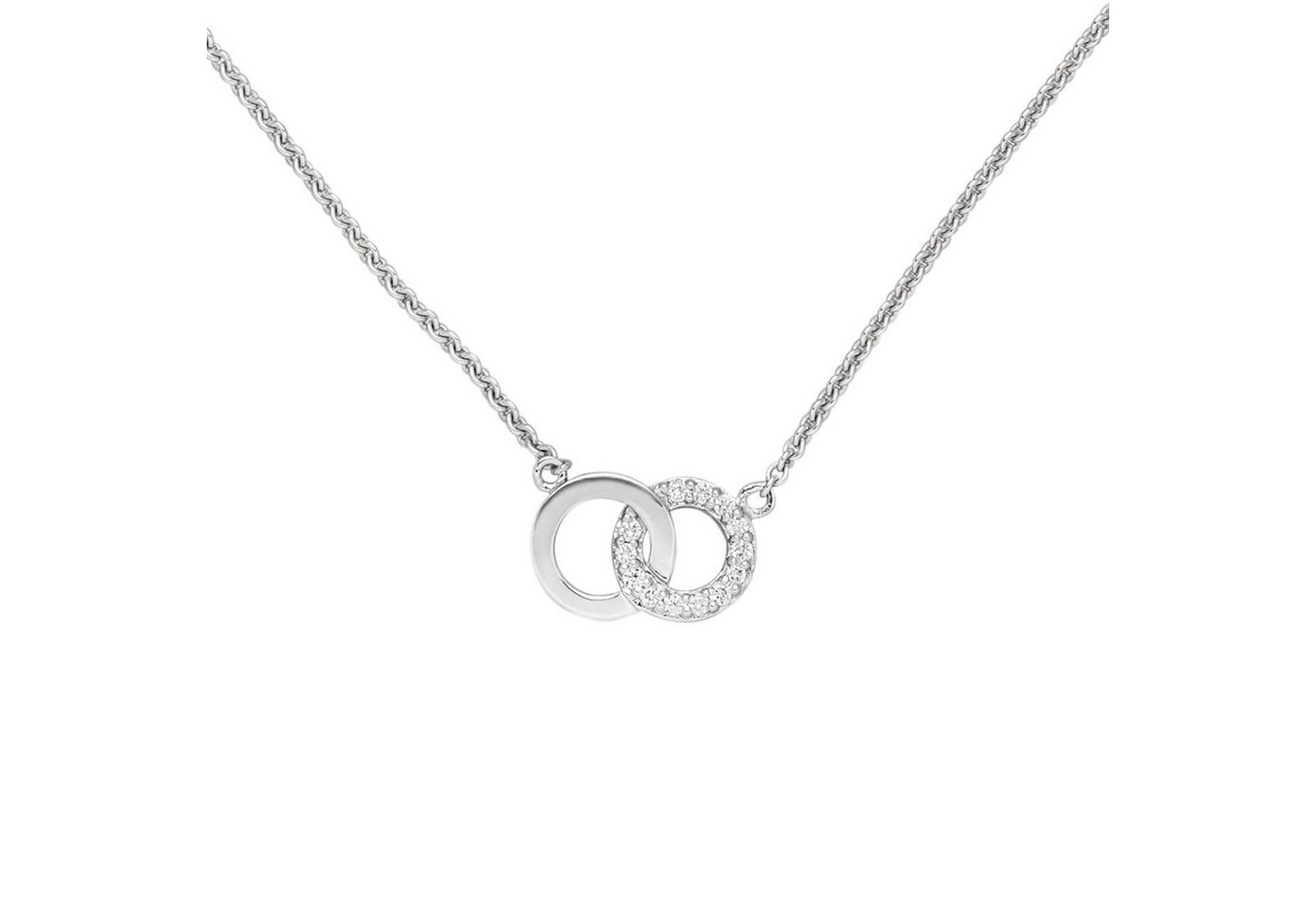 Schmuck Krone Goldkette Ankerkette 2 Ringe 13 Brillanten 585 Weißgold 45cm, Gold 585 von Schmuck Krone