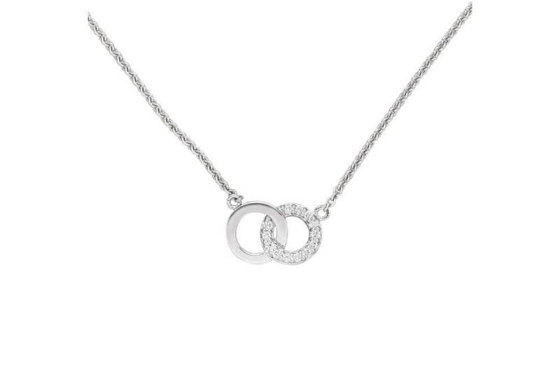 Schmuck Krone Goldkette Ankerkette 2 Ringe 13 Brillanten 585 Weißgold 45cm, Gold 585 von Schmuck Krone