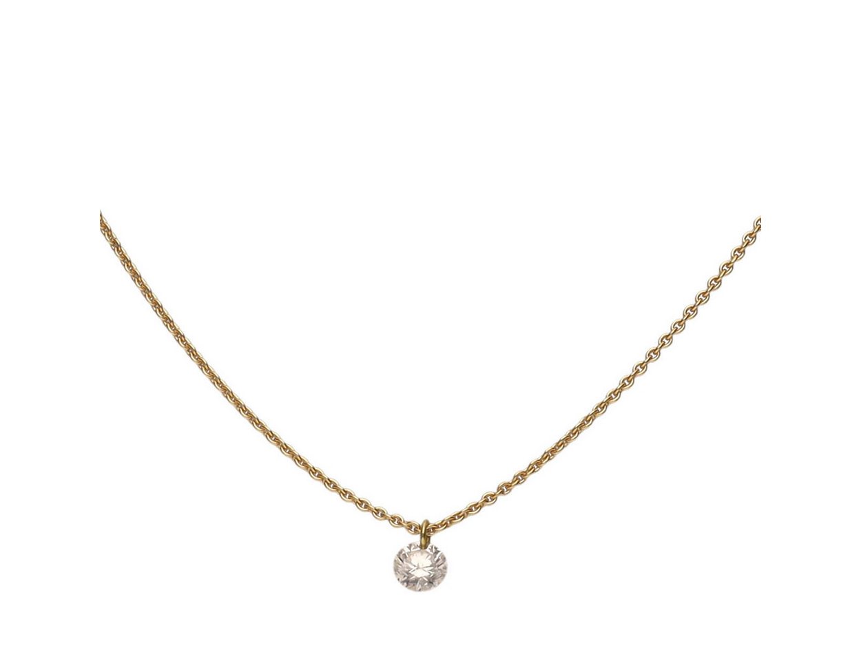 Schmuck Krone Goldkette Collier Brillant 0,1 Ct. W/SI mit Ankerkette 750 Gold Gelbgold 42-45cm Halskette von Schmuck Krone