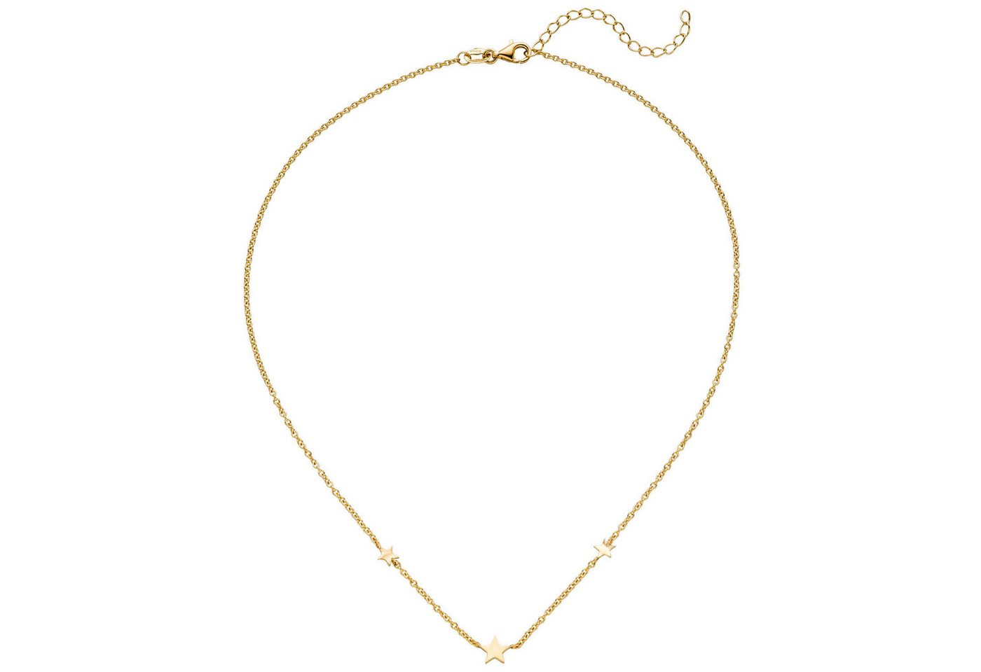 Schmuck Krone Silberkette Collier mit 3 Sternen, 925 Silber vergoldet, Silber 925 Schmuck Krone Silberkette Collier mit 3 Sternen, 925 Silber vergoldet, Silber 925 von Schmuck Krone